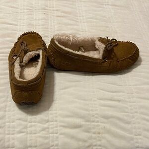 UGG Brown Suede Slip-On Moccasin Slippers